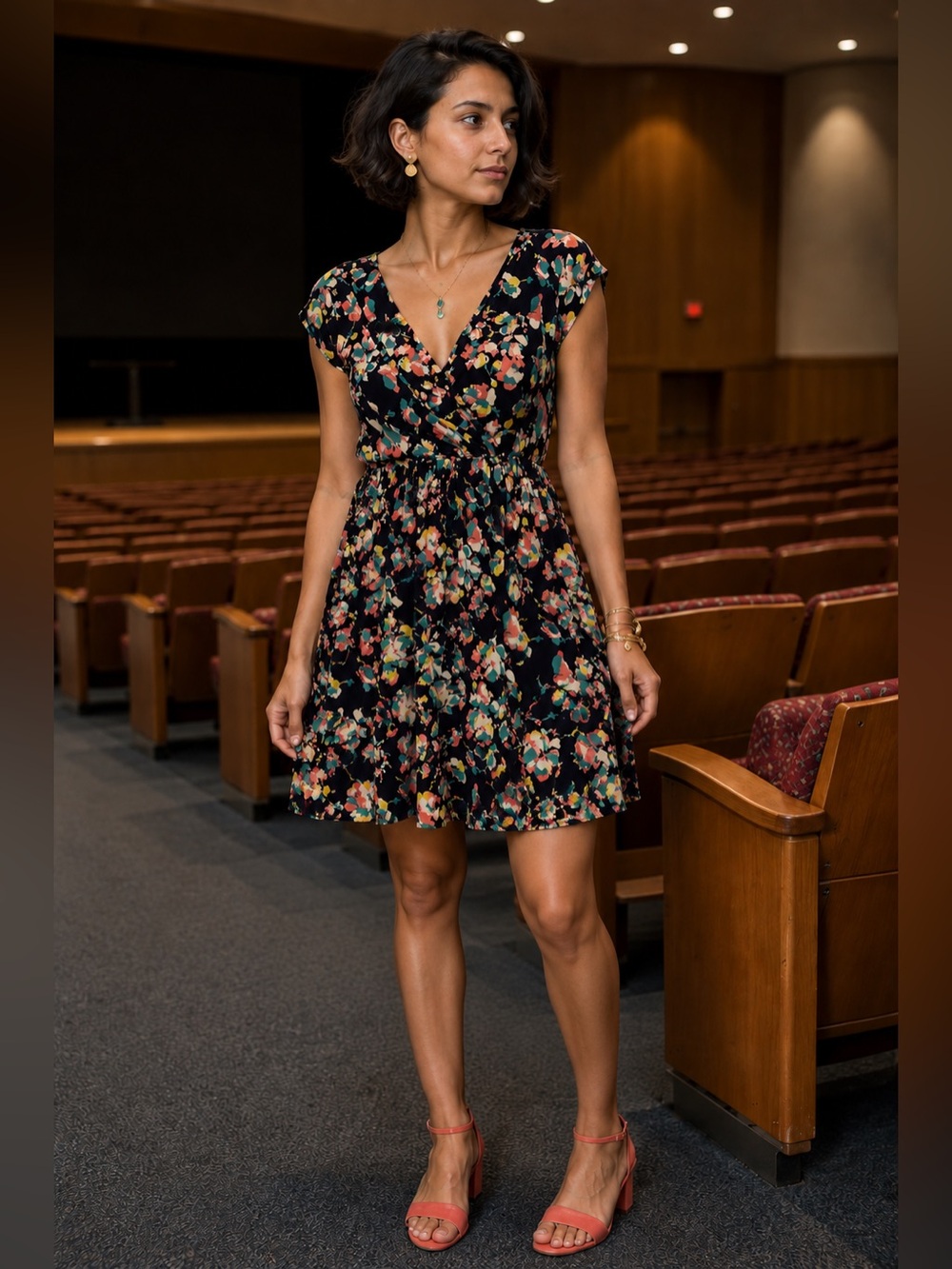 Soprano Floral Print Mini Dress Size Medium